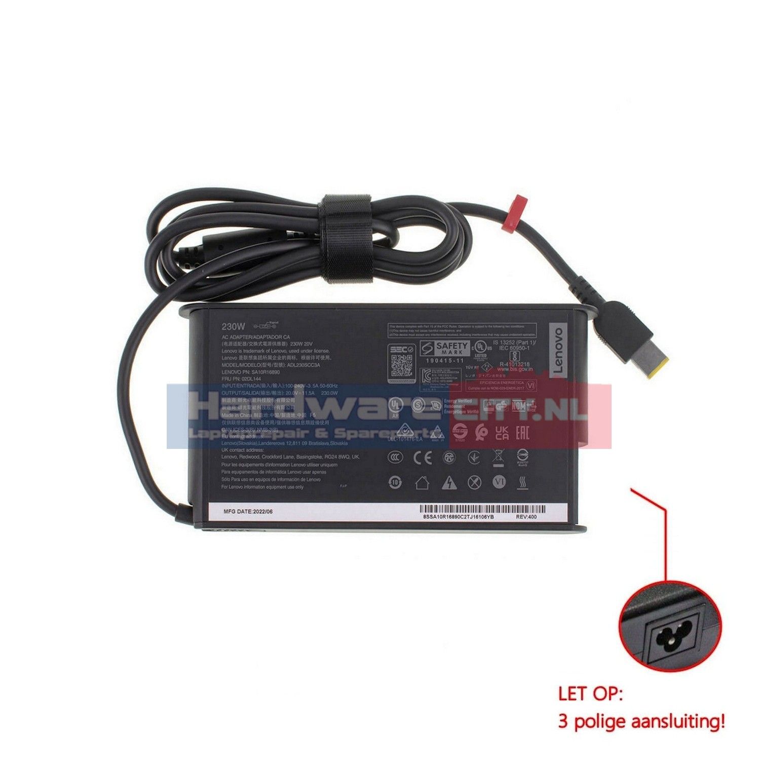 Lenovo 20V 11.5A 230W AC Adapter Slim Form (origineel)