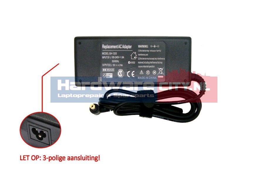 Acer AC Adapter 19V 4.74A 90W