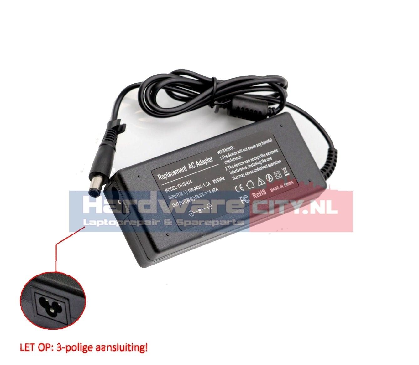 HP AC Adapter 19.5V 4.62A 90W (center pin)