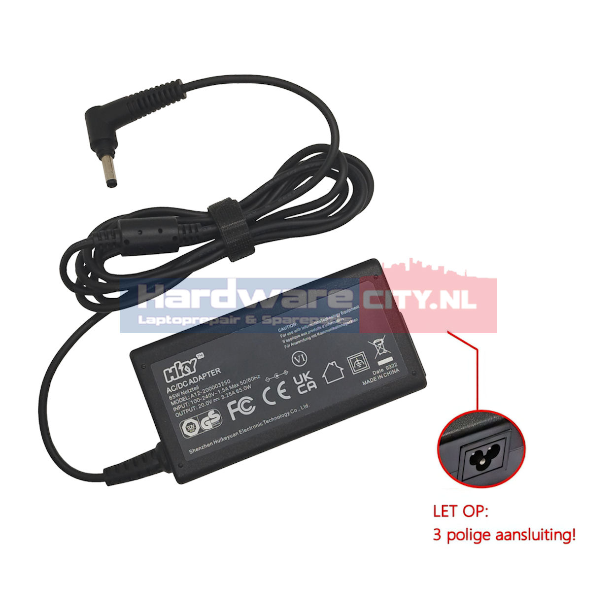 Lenovo AC Adapter 20V 3.25A 65W (4.0x1.7mm)