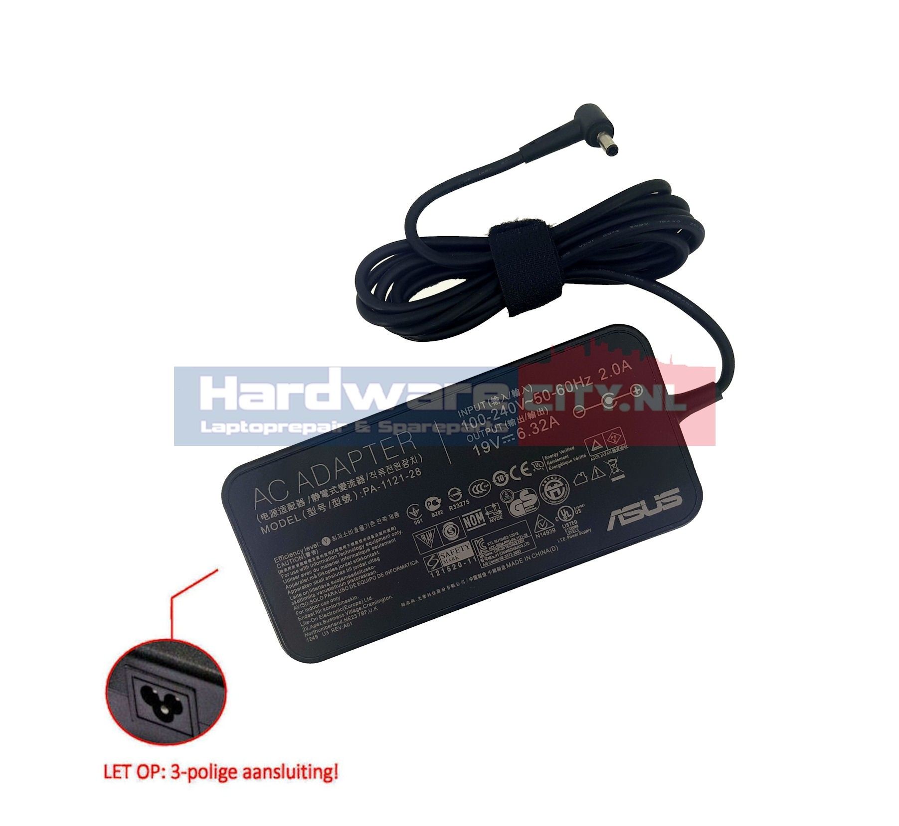 Asus AC Adapter 19V 6.32A 120W slim tip (origineel)