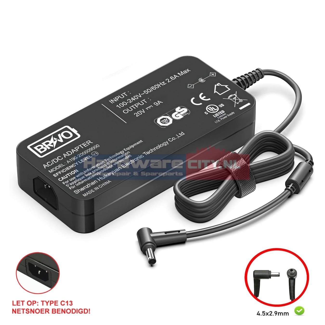 Replacement MSI AC Adapter 20V 9A 180W 4.5mm