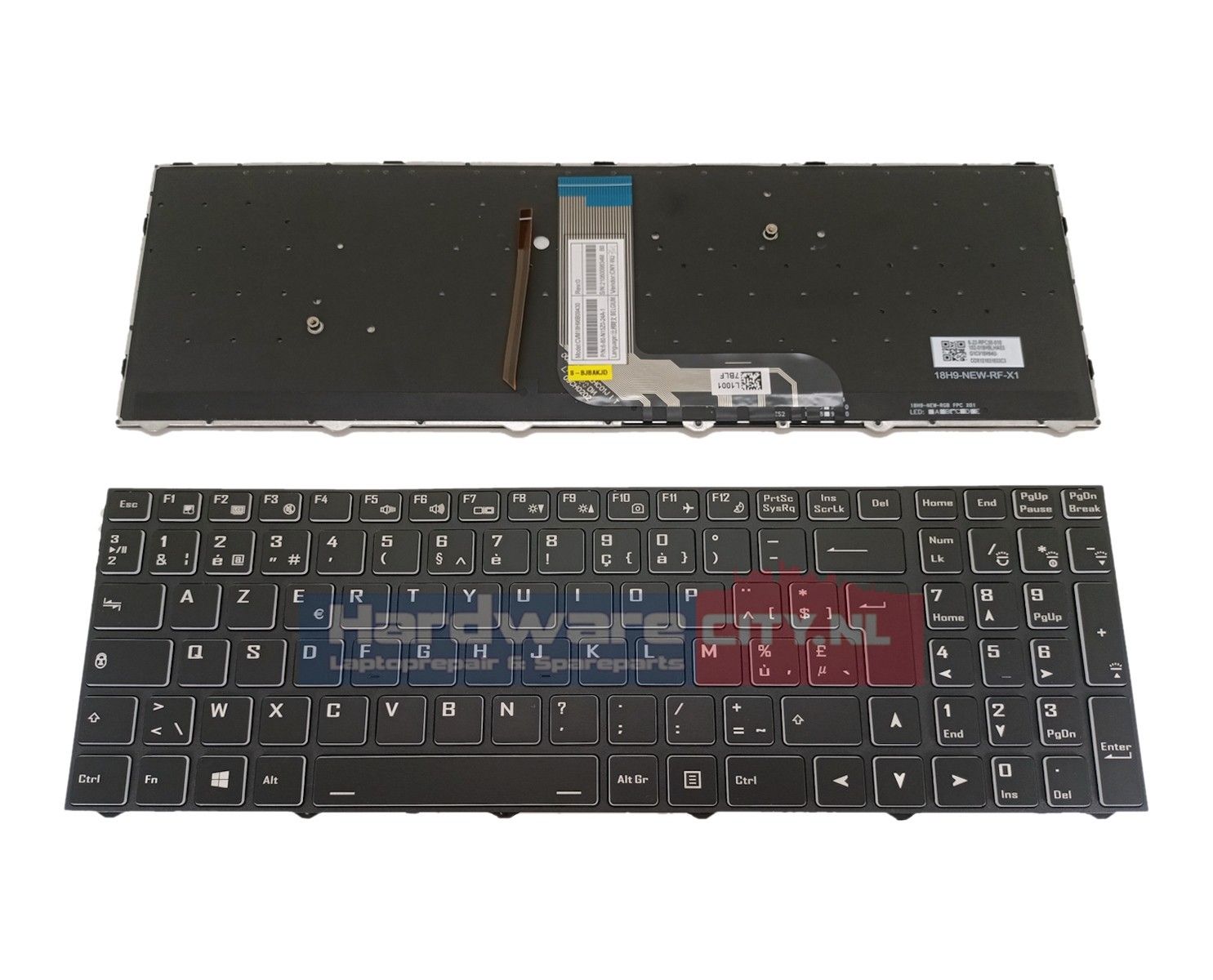 Clevo RGB backlit keyboard (BE Azerty)
