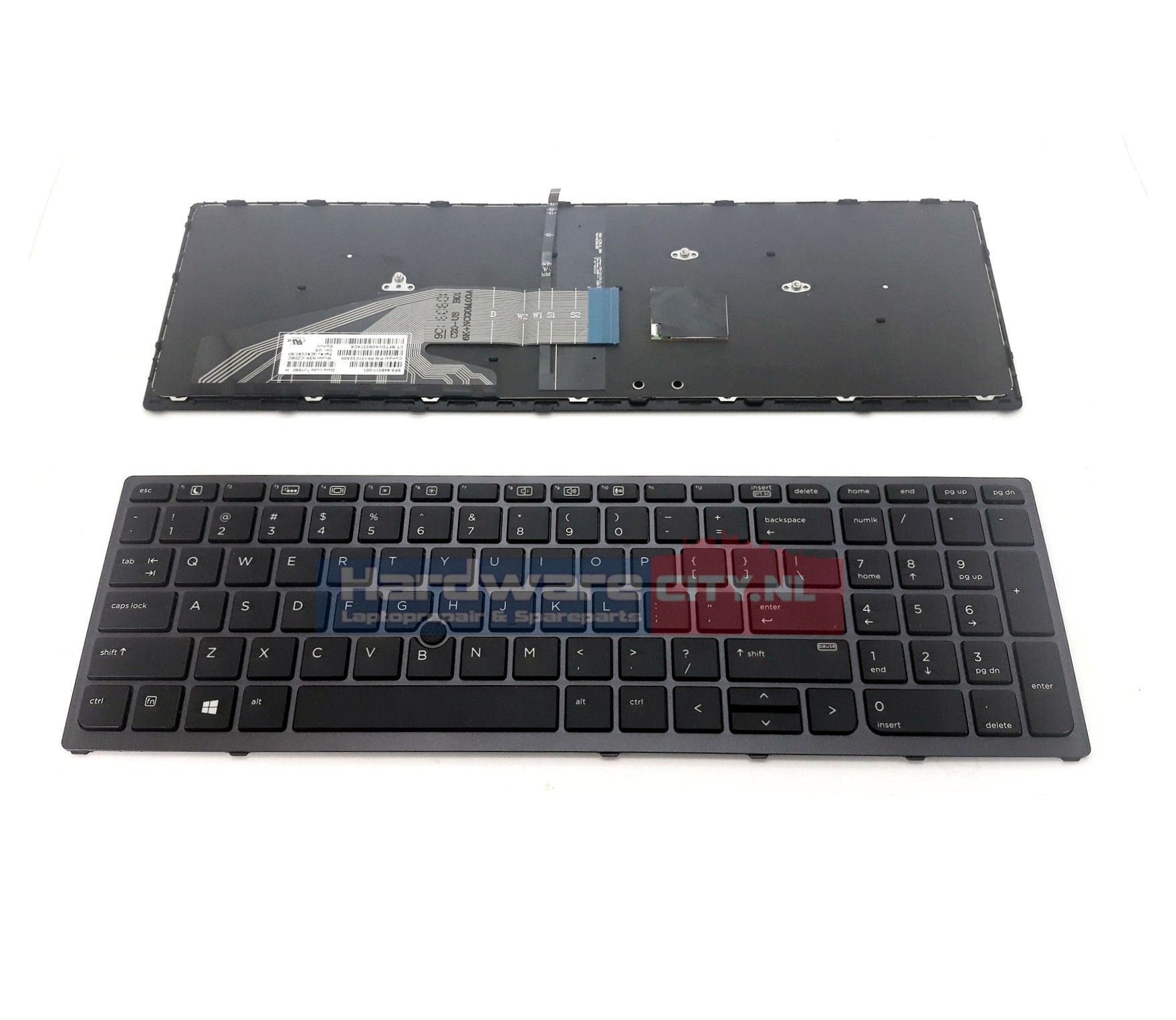 HP Zbook US backlit keyboard 848311-001