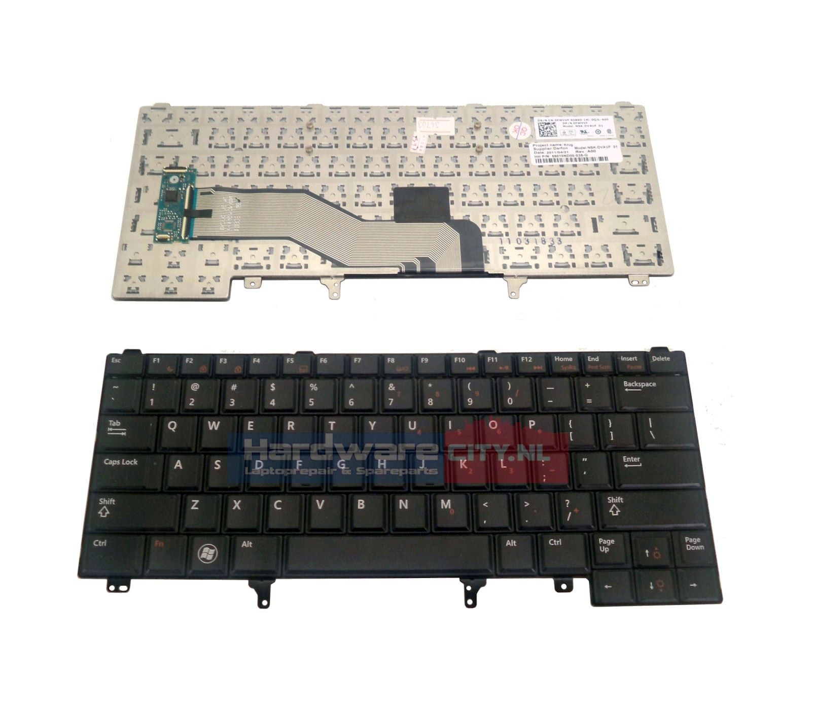 Dell Latitude E6220/ E6320/ E6420 US keyboard (zonder pointstick)