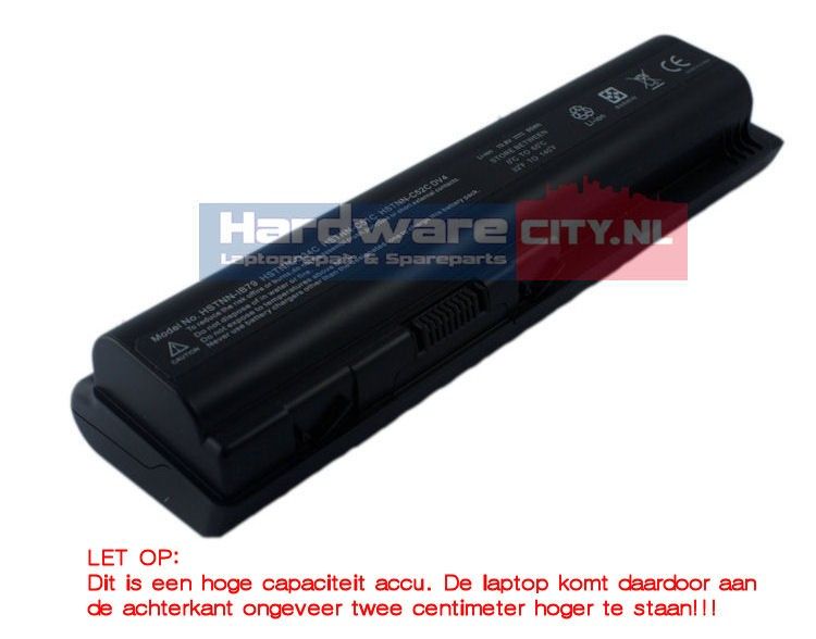 HP/Compaq Laptop Accu 10.8V 6600mAh (Extended)