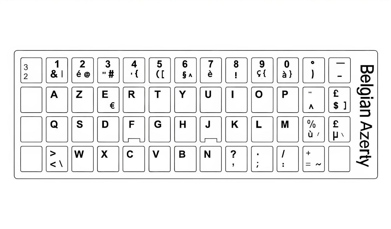 Toetsenbord stickers Belgisch Azerty (wit)