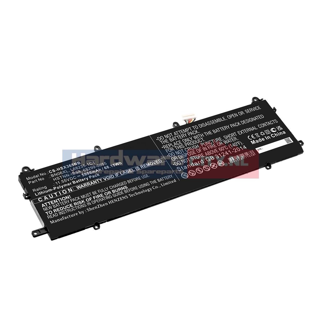 Replacement HP Accu 11.55V 5900mAh 68.15Wh
