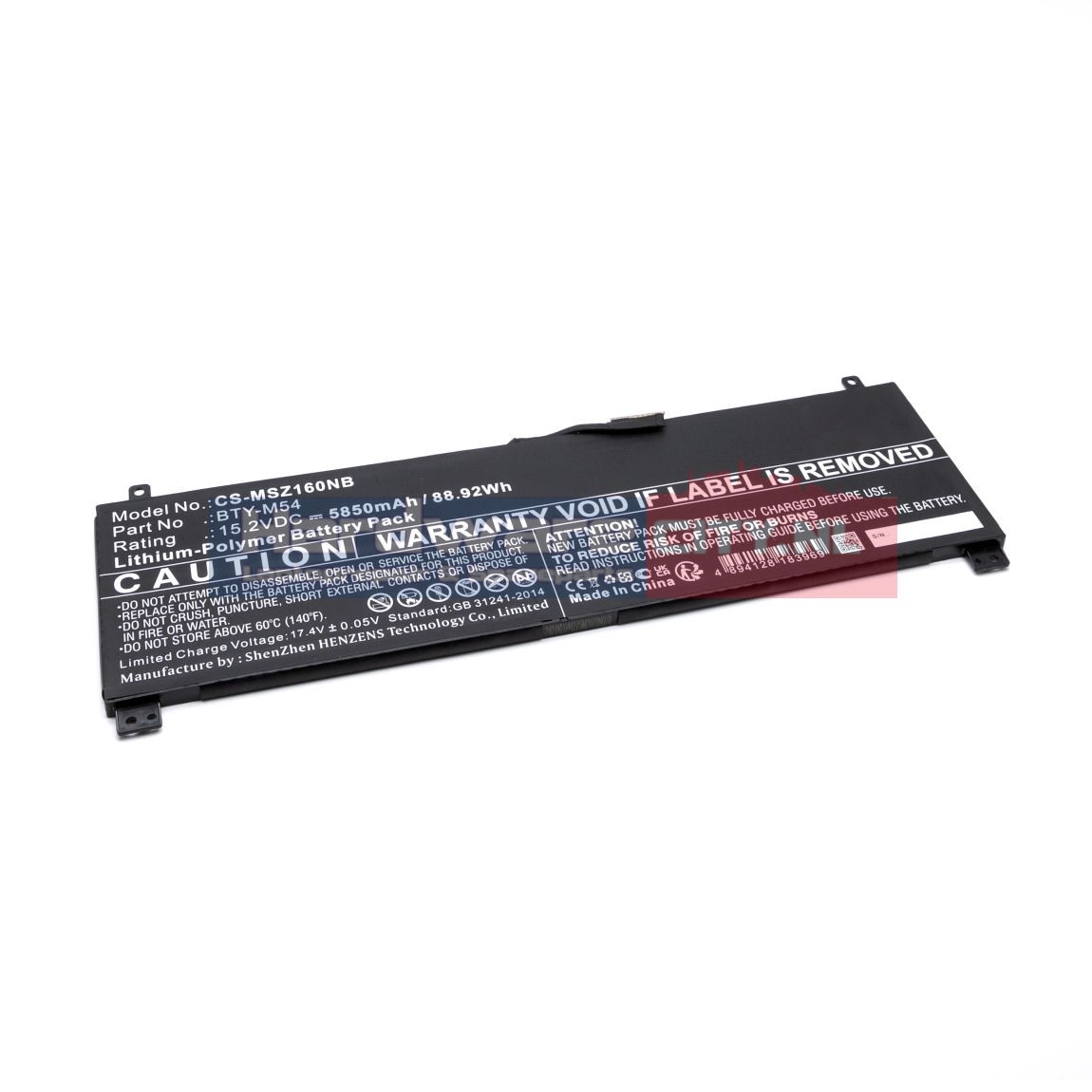 Replacement MSI Accu 15.2V 5850mAh 89Wh