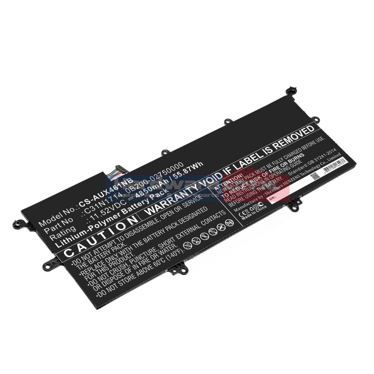 Replacement Asus Accu 11.52V 4850mAh 55.87Wh