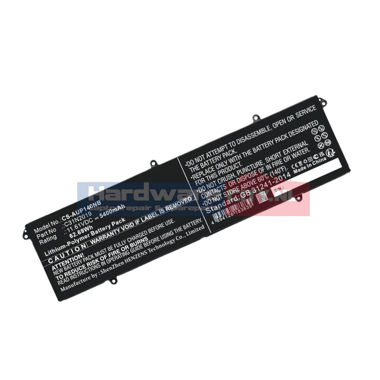 Replacement Asus Accu 11.61V 5400mAh 62.69Wh