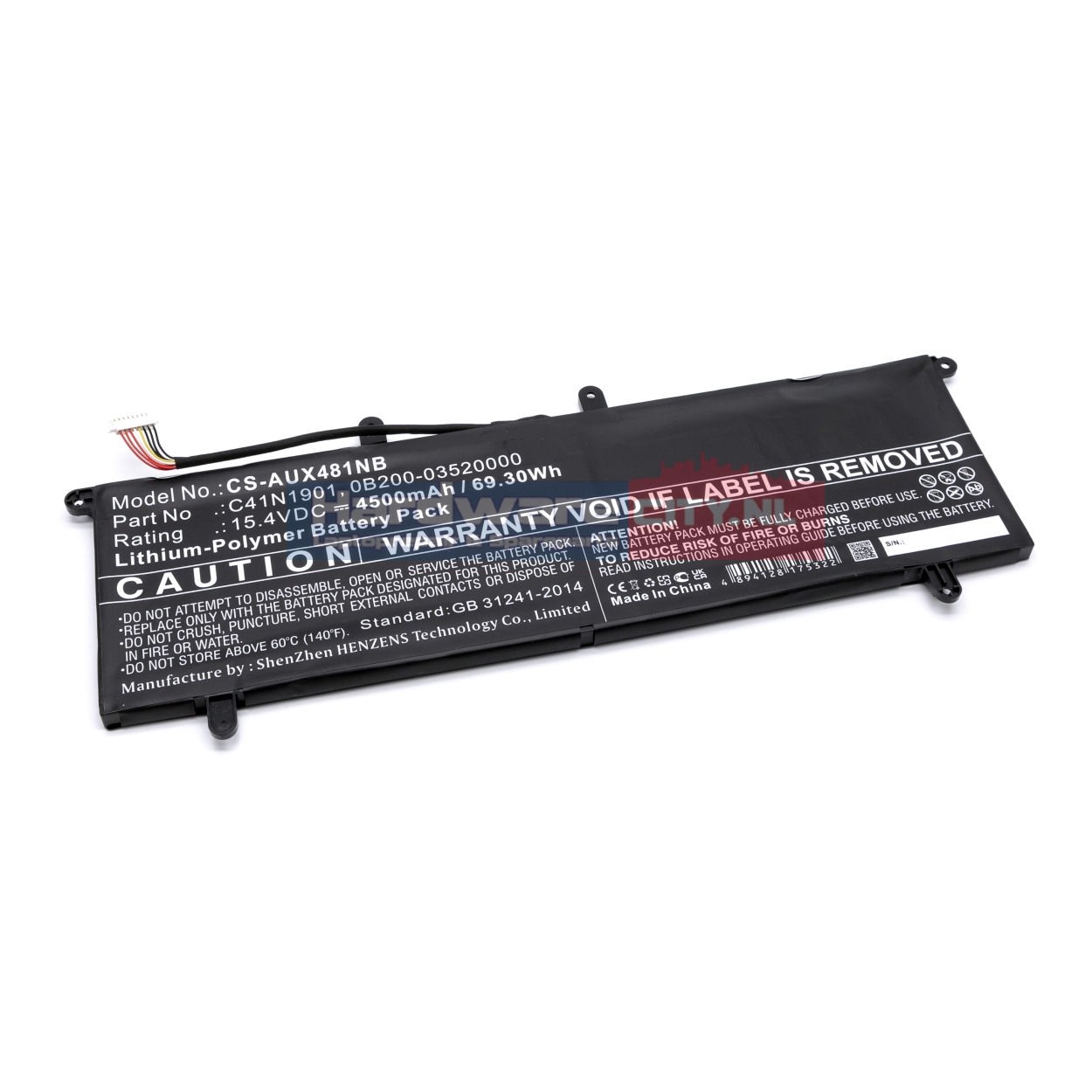 Replacement Asus Accu 14.8V 3400mAh 50.32Wh