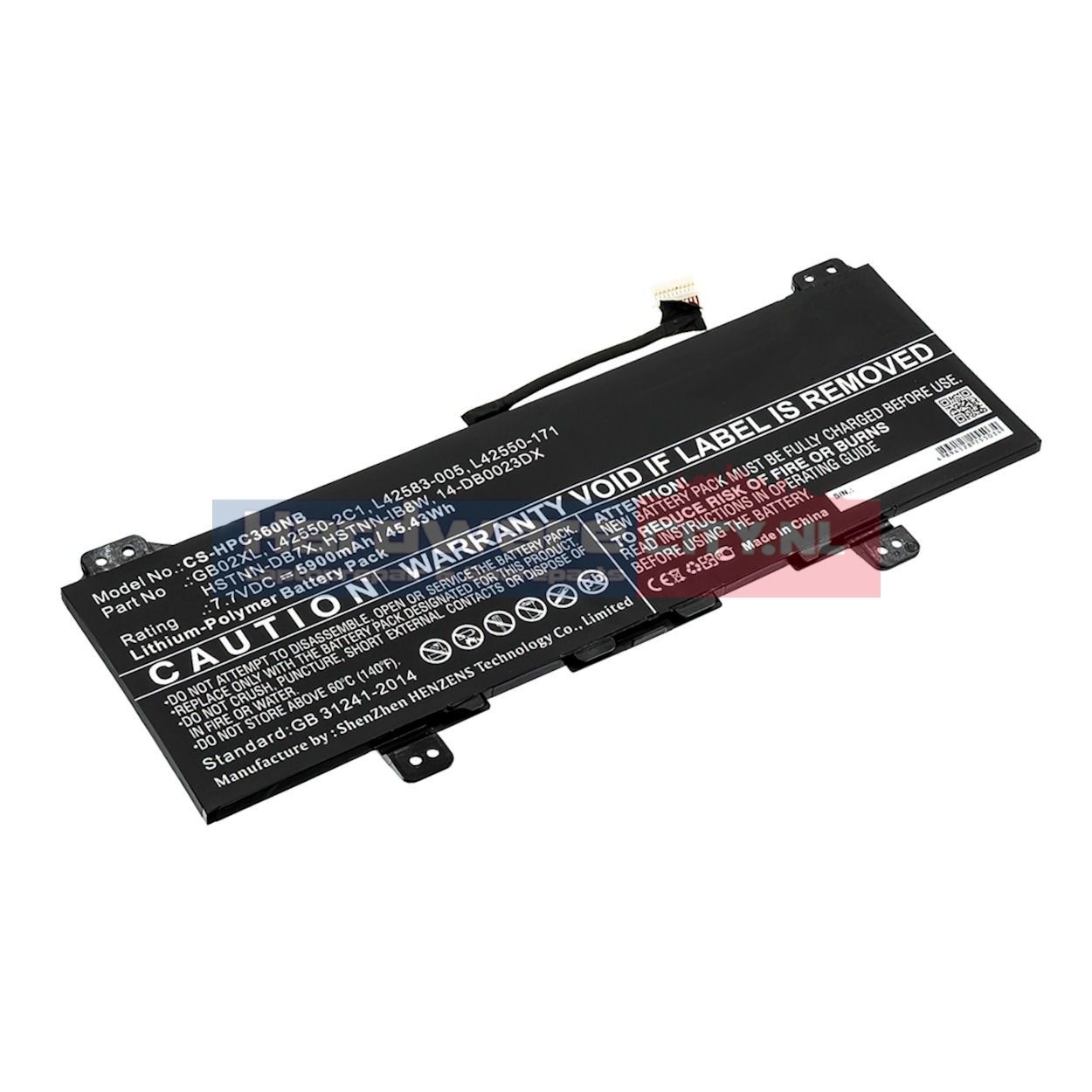 Replacement HP Accu 7.7V 5900mAh 45.43Wh