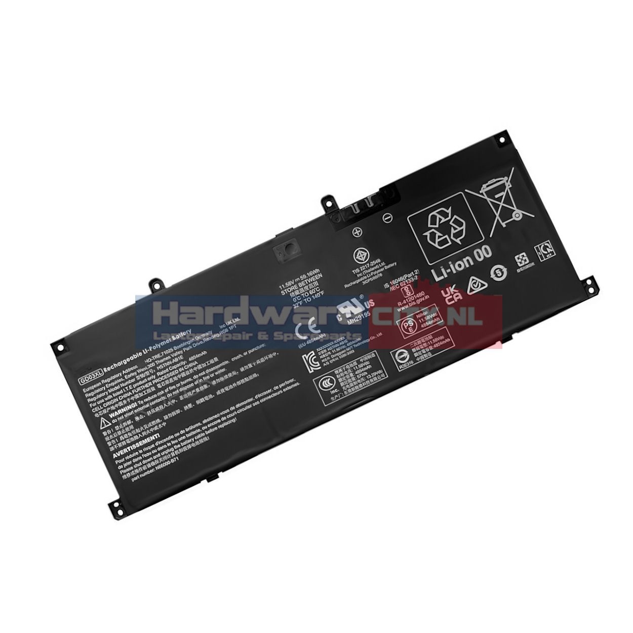 Replacement HP Accu 11.58V 4854mAh 59Wh