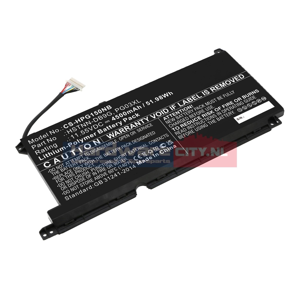 Replacement HP Accu 11.55V 4500mAh 52Wh