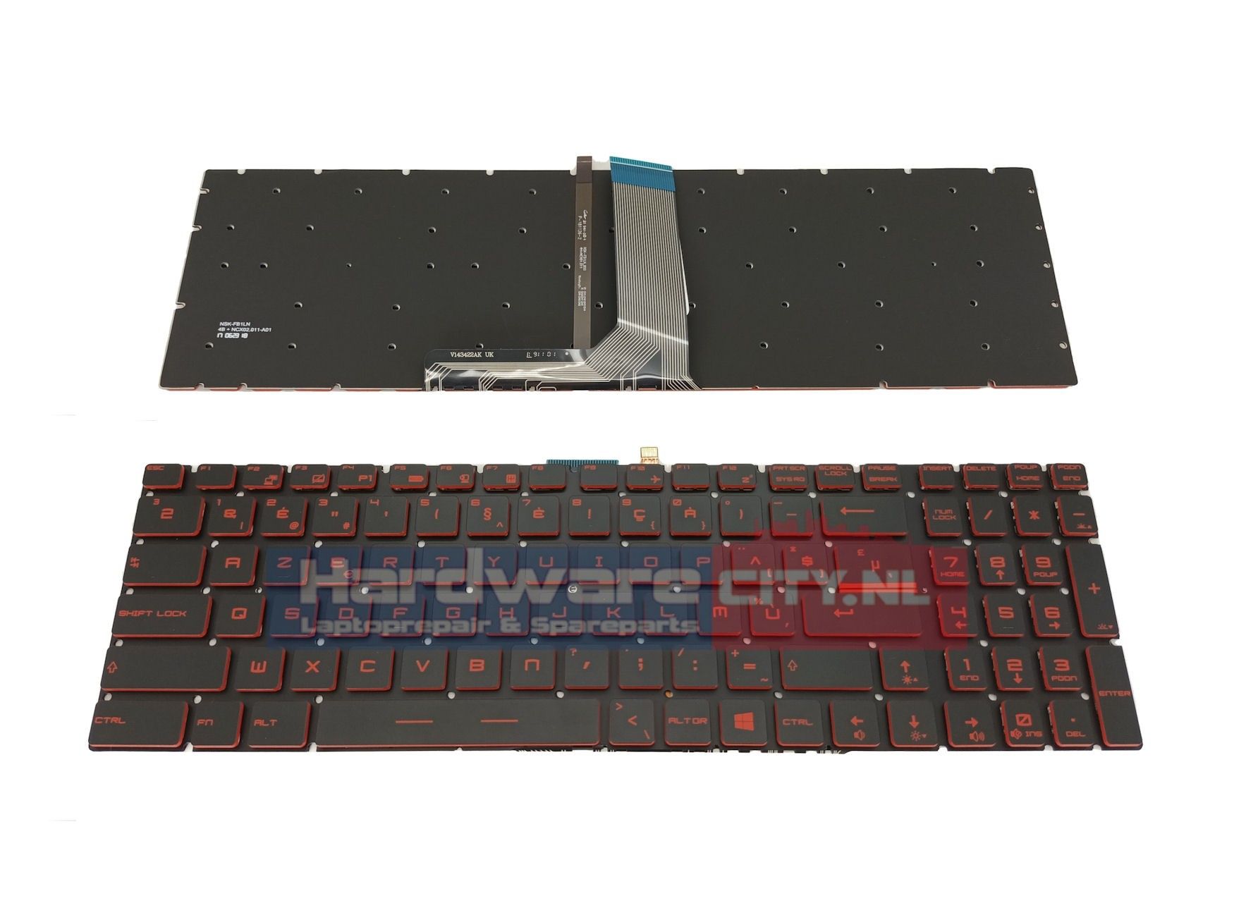 MSI Gaming BE backlit keyboard rood